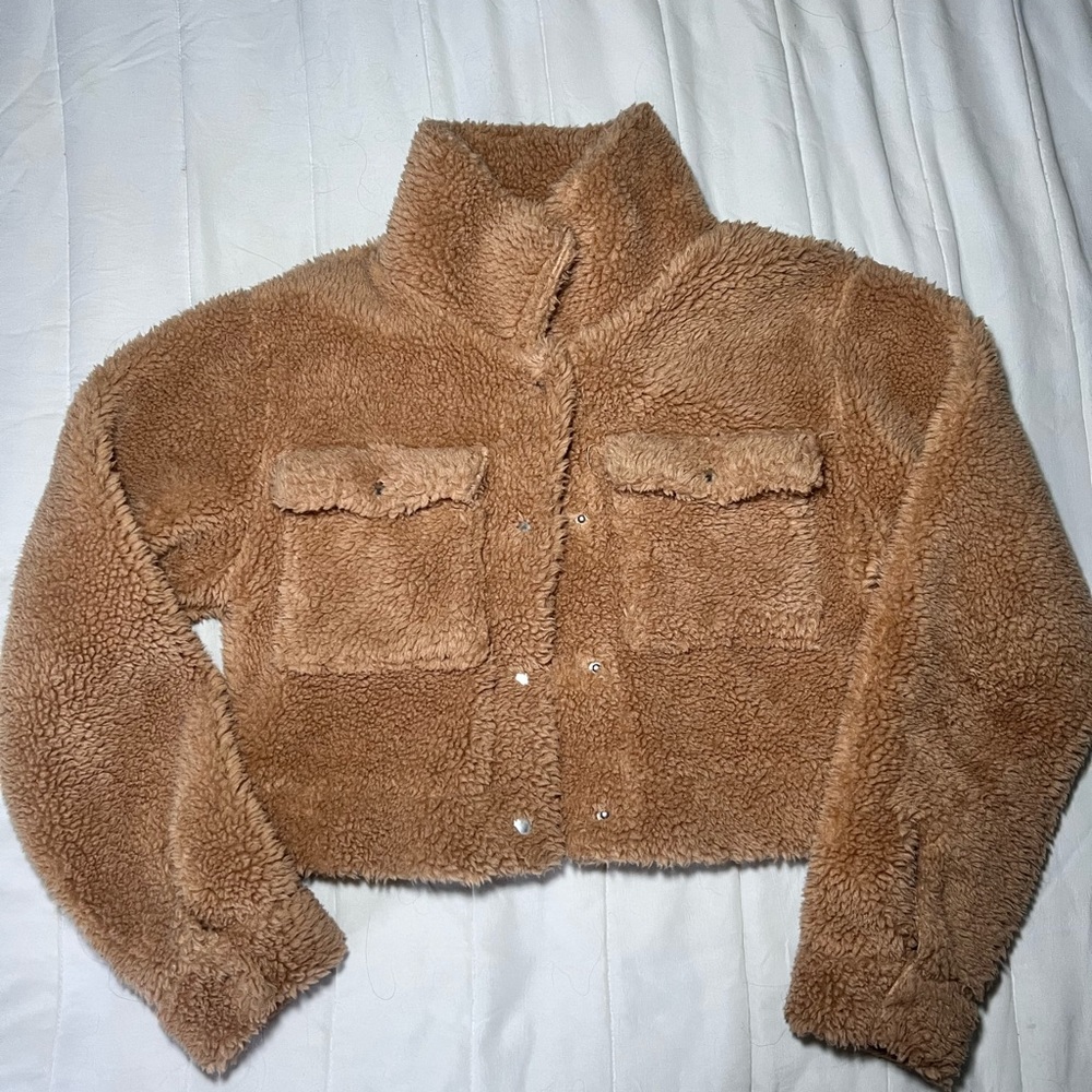 Teddy bear cropped jacket from forever 21 in size small